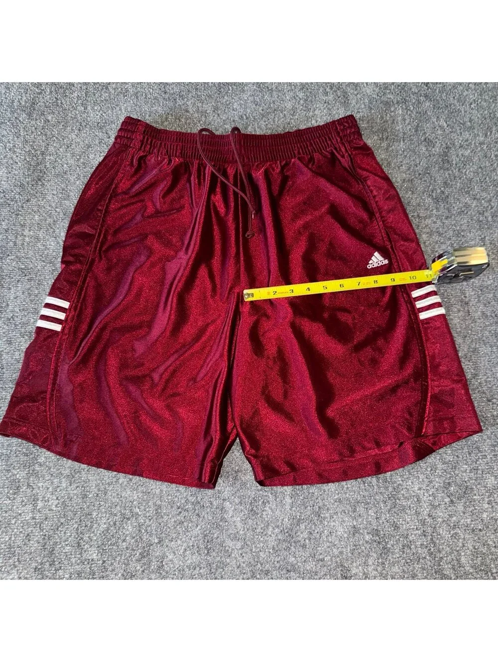 Adidas Grail Burgundy Dazzle Baggy Hoop Shorts Mens LG Vtg y2k 90s Rare
